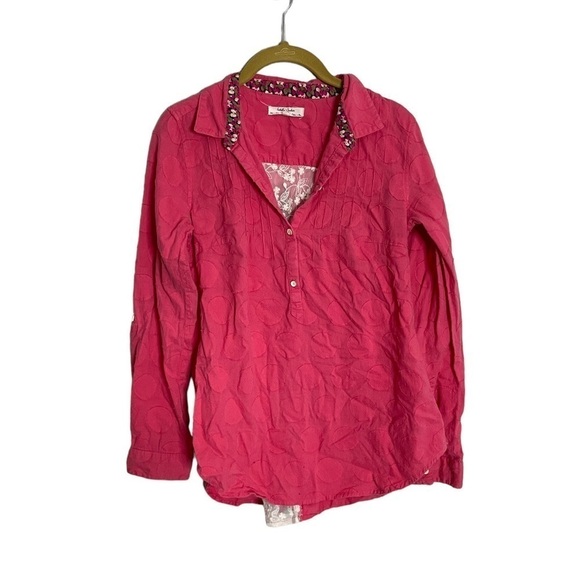 Anthropologie Isabella Sinclair Pink Polka Dot Blouse XS - Picture 1 of 6